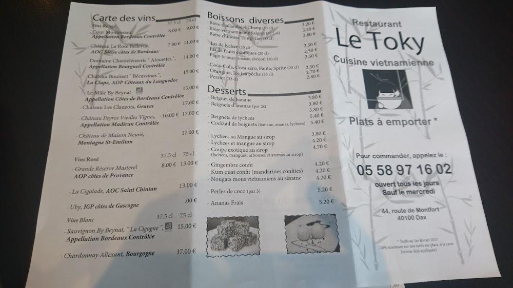 Restaurant le Toky - Menu Image 4